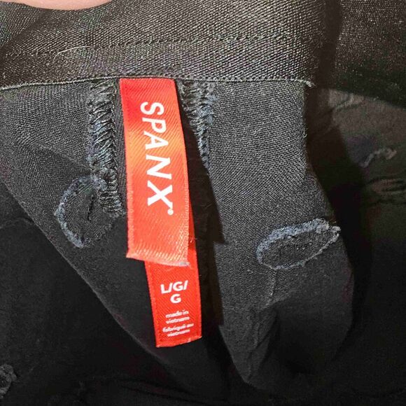 Spanx Womens Black On The Go Ankle Slim Straight Pants Large - Pocket Seam Loose - Picture 4 of 5